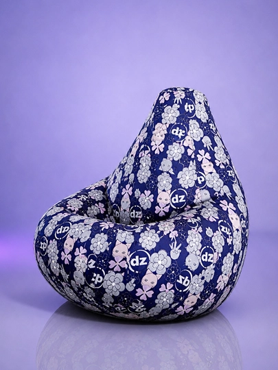 Кресло мешок "XXL" Beanbag - бинбег из плащевой ткани "Дюспо" — PUFFIKI-MIXSALE-СИНИЙ
