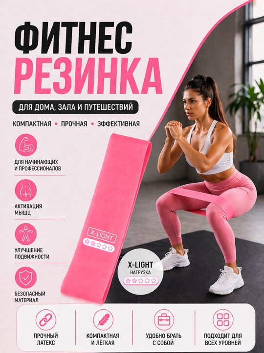 Oyoq va dumba uchun fitness rezinalar t'oplami, 5 dona to‘plam, yoga mashg‘ulotlar uchun - 