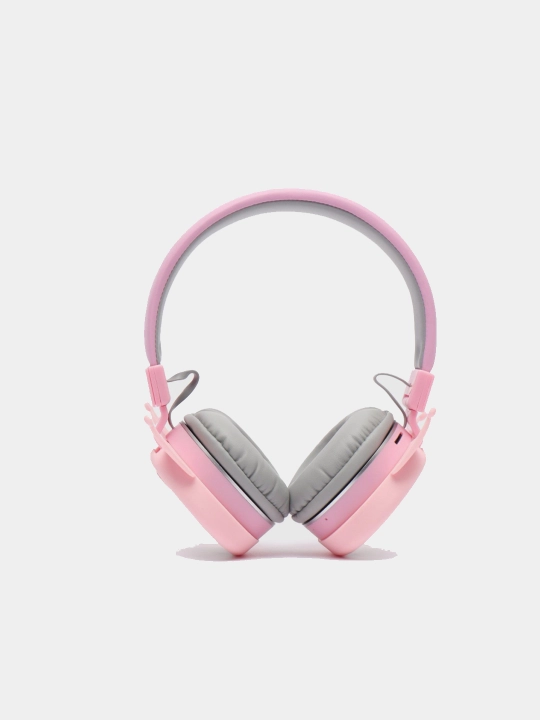 Беспроводные накладные наушники Kuromi с микрофоном Bluetooth 5.0 розовые/фиолетовые - 