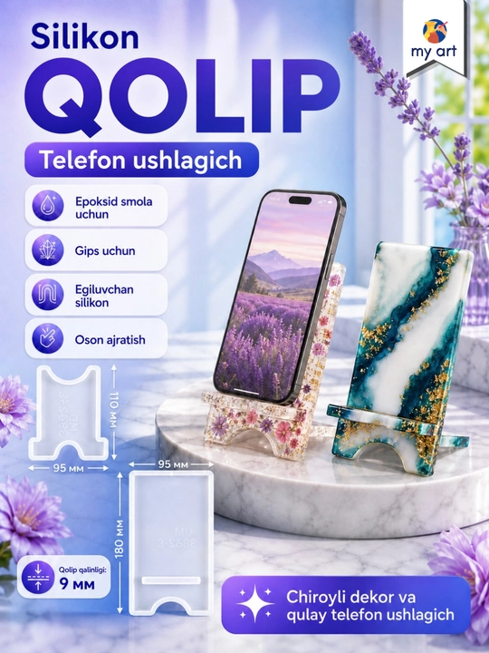 Silikon mold telefon ushlagich, epoksid va gips quyish uchun maxsus qolip