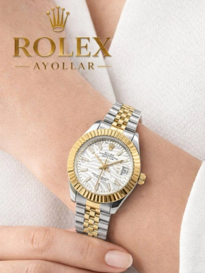 Женские наручные часы в стиле Rolex, золотисто-серебряные классические часы — TAQINC-SOAT17-СЕРЕБРН