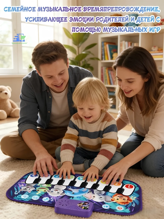 Интерактивная музыкальная игрушка SmartJo–танцевальный коврик-пианино с животными звуками 