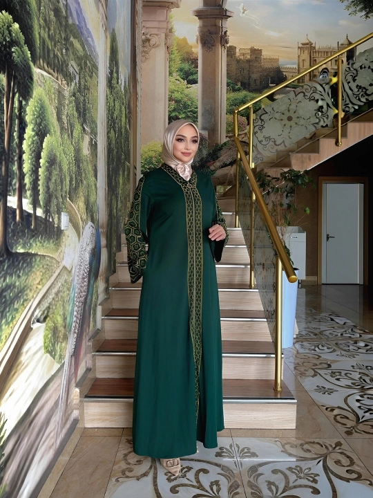 Ayollar abayasi, oqshom libosi, toshli bayramona uzun ko‘ylak - 