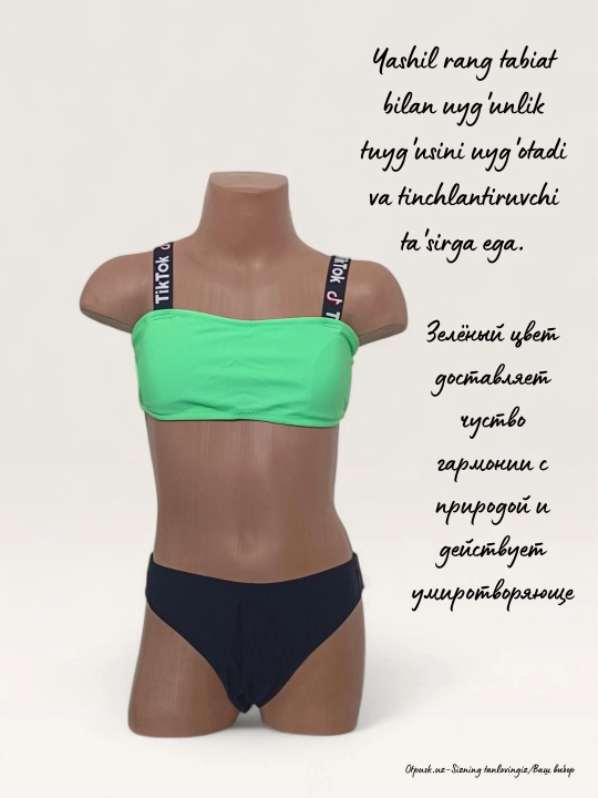 6 yoshdan 14 yoshgacha bo‘lgan qizlar uchun alohida bolalar cho‘milish kiyimi