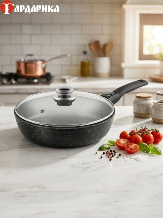 Российские сковороды Gardarika, антипригарные, размеры: 20 см, 22 см, 24 см, 26 см, 28 см - 
