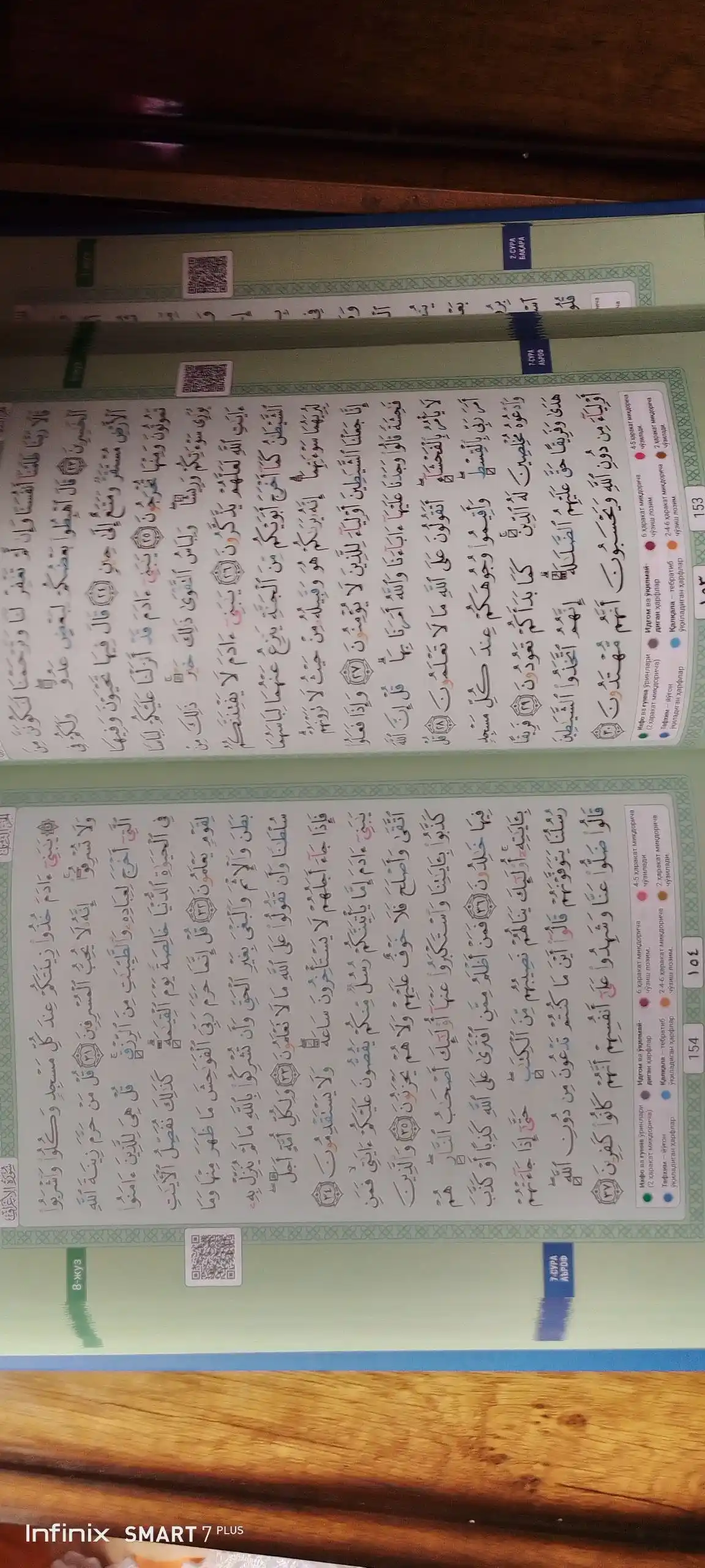 Qur'on Karim, Tajvidli Musxaf, на арабском языке, в разных цветах