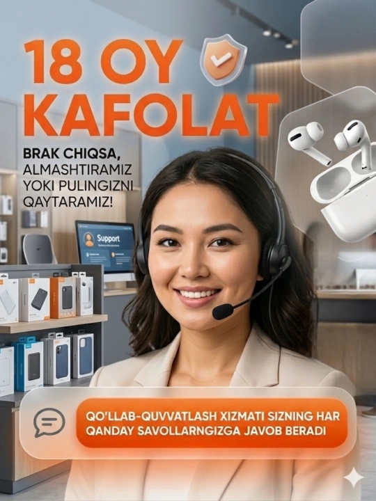 Pods 3 hoco simsiz quloqchinlari, iOS va Android uchun sovg‘a g‘ilofi
