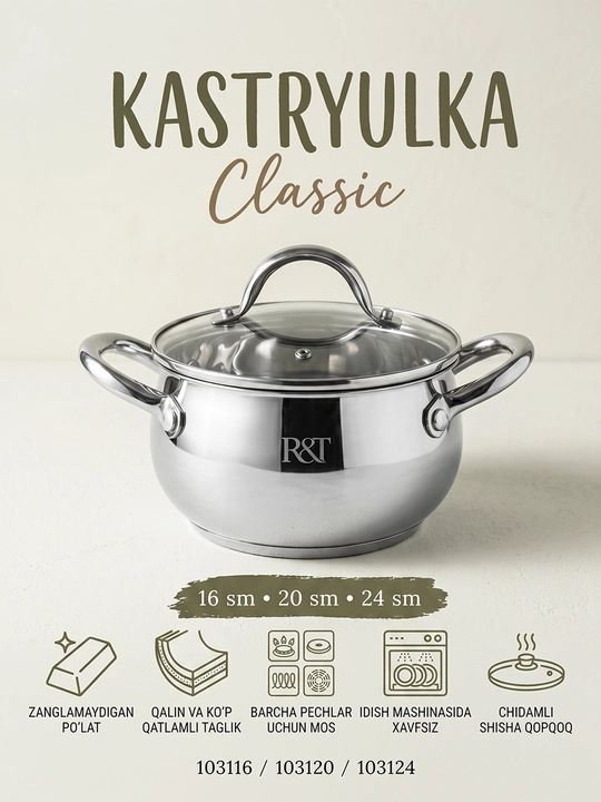 Kastryulka 16-20-24 sm, Classic, 103116/103120/103124 - 