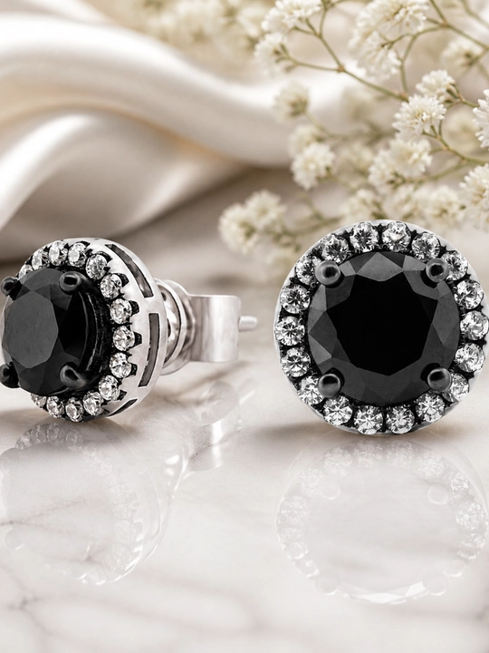 Серьги из серебра 925 пробы с родием, вставки: Фианит (OS00141E-0S-ZUO)