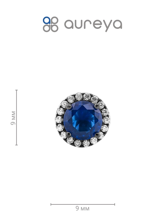 Серьги из серебра 925 пробы с родием вставки: Сапфир Фианит (OS00142E-0S-VVO) 
