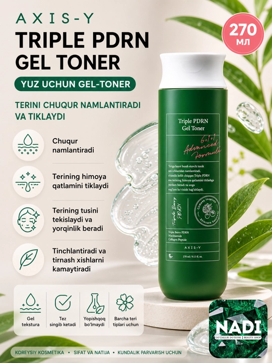 PDRN bilan gel toneri AXIS-Y Triple PDRN Gel Toner, 270 ml - 