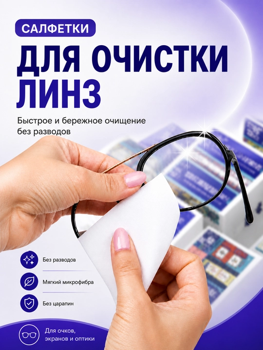 Салфетка из микрофибры для очков, Салфетка для линз, Салфетка для очистки экранов