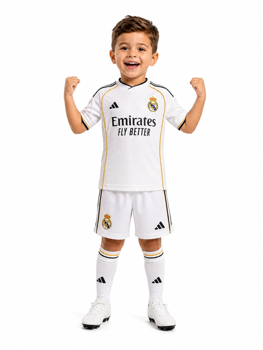 Футбольная форма Real Madrid 2025/2026 (белая), Детская и подростковая спортивная джерси