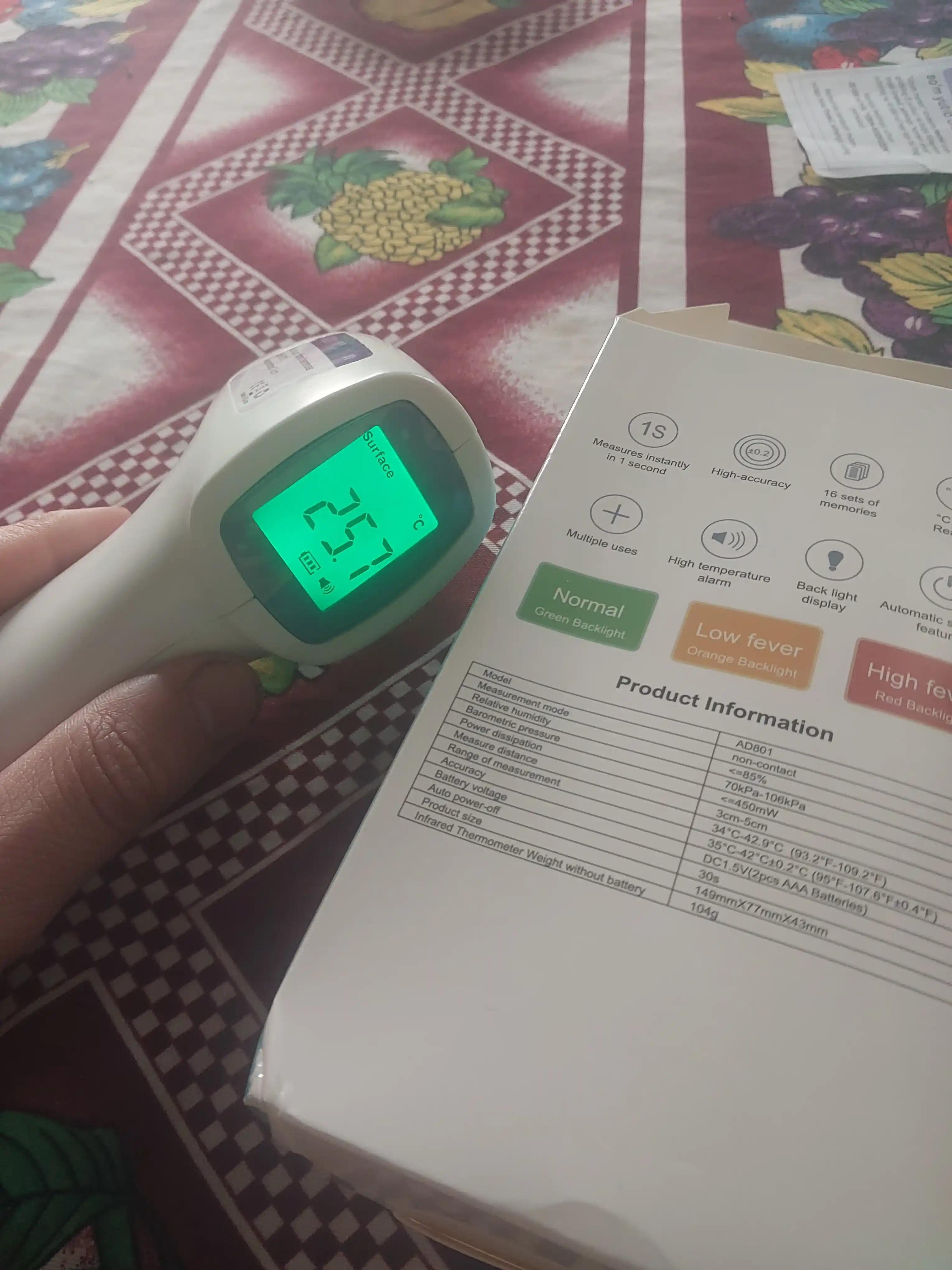 Elektron infraqizil termometr, kontaktsiz