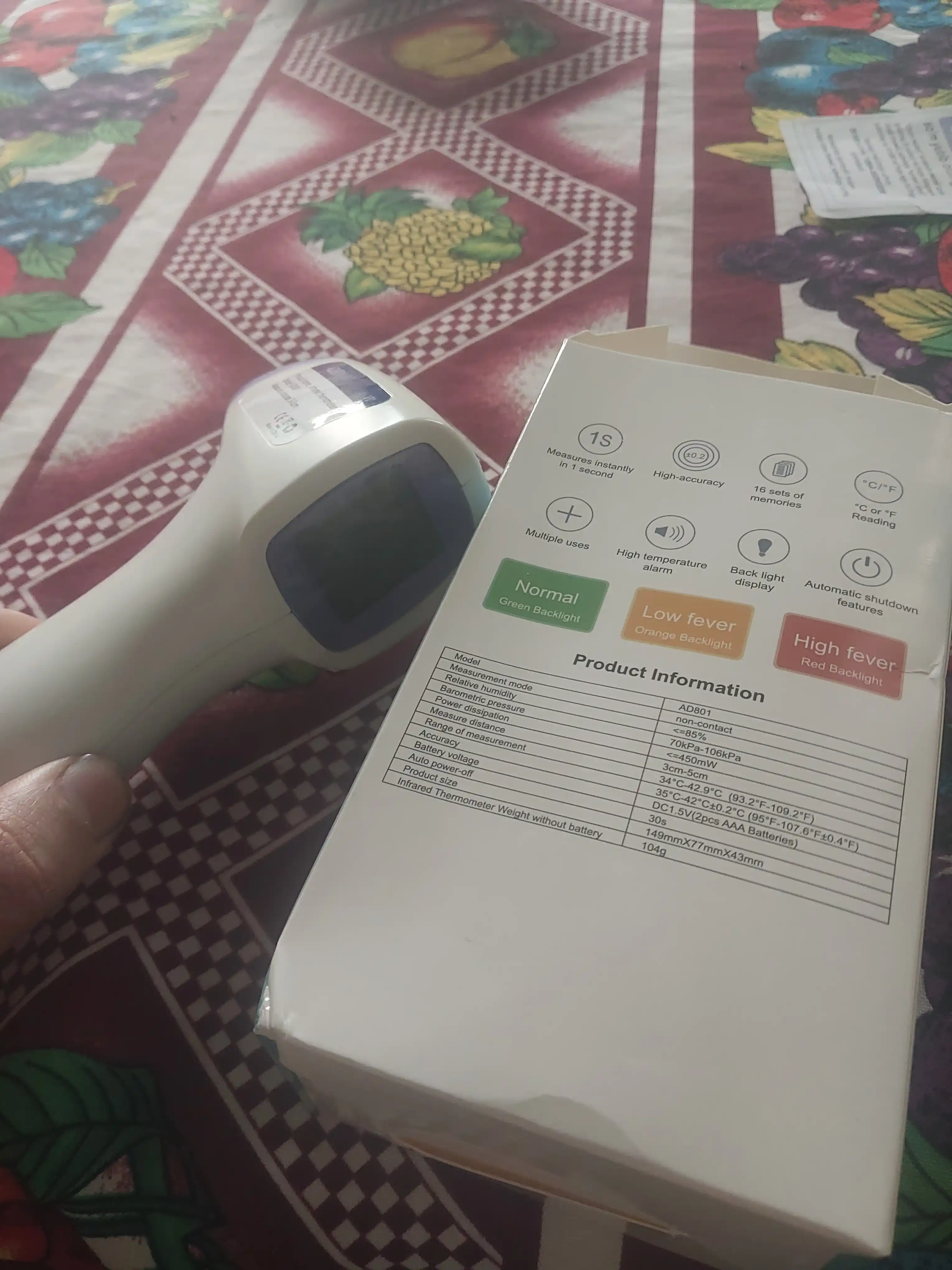 Elektron infraqizil termometr, kontaktsiz