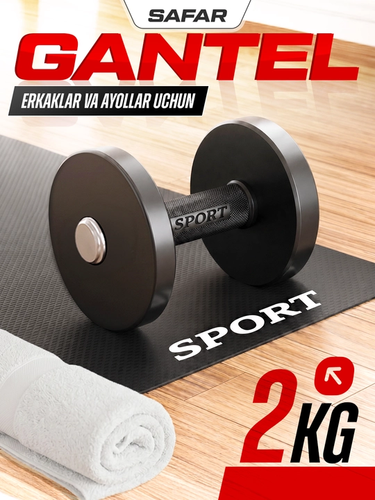 Yig'ma gantel sport va fitnes uchun, 1 kg dan 25 kg gacha, 1 dona - 