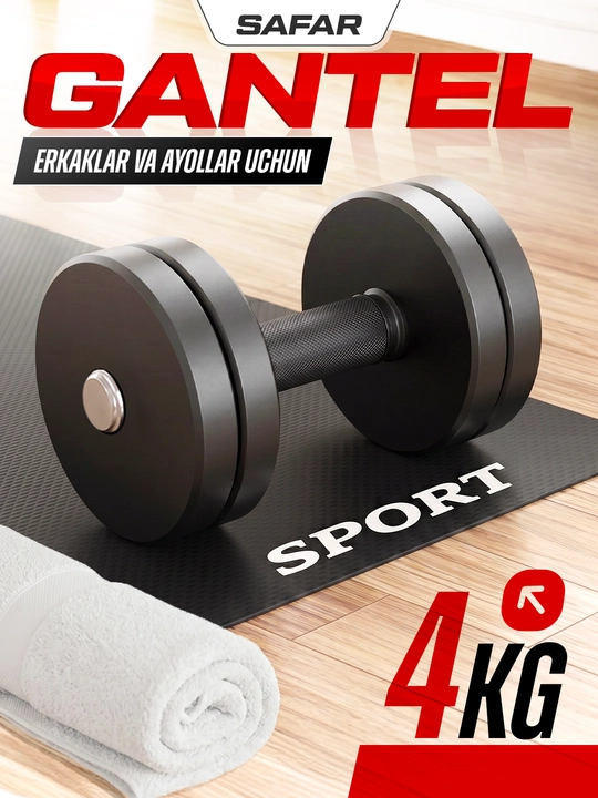 Yig'ma gantel sport va fitnes uchun, 1 kg dan 25 kg gacha, 1 dona - 