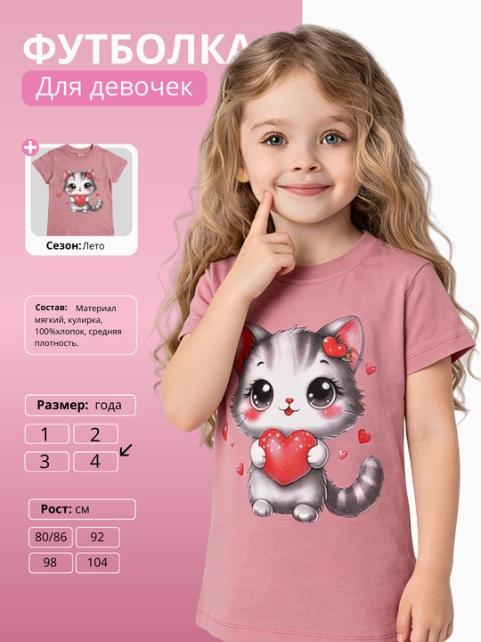 Футболка для девочек