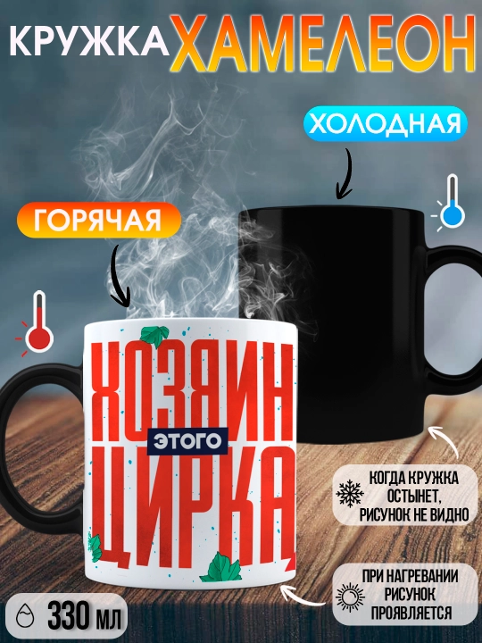 Кружка хамелеон с приколом, смешные кружки, подарок другу, коллеге, брату, 330 мл, 1 шт - 
