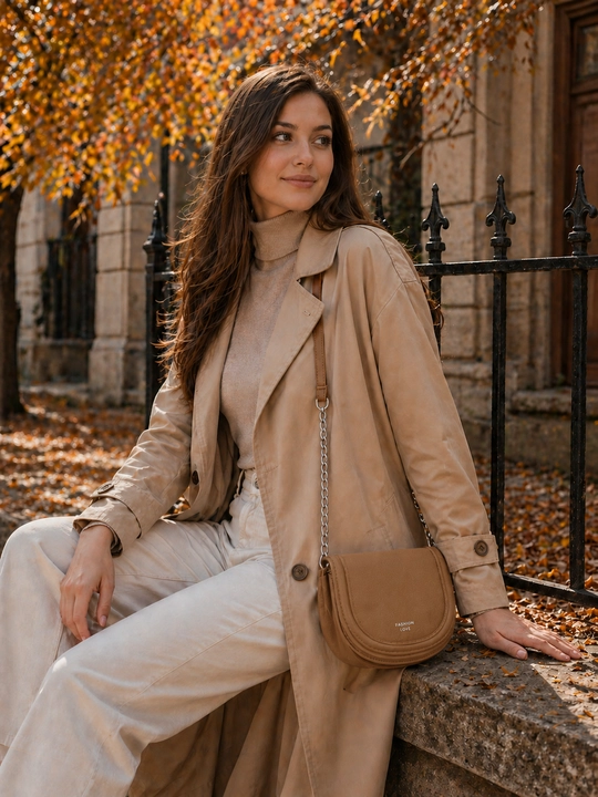 Женская сумка через плечо кроссбоди маленькая - седло
