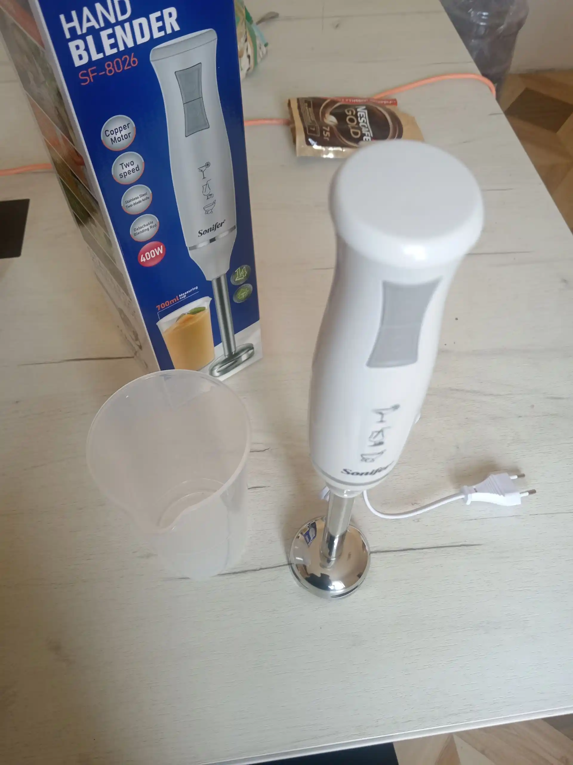 Sonifer botiriladigan blender, 200 W, zanglamaydigan po‘lat pichoqli