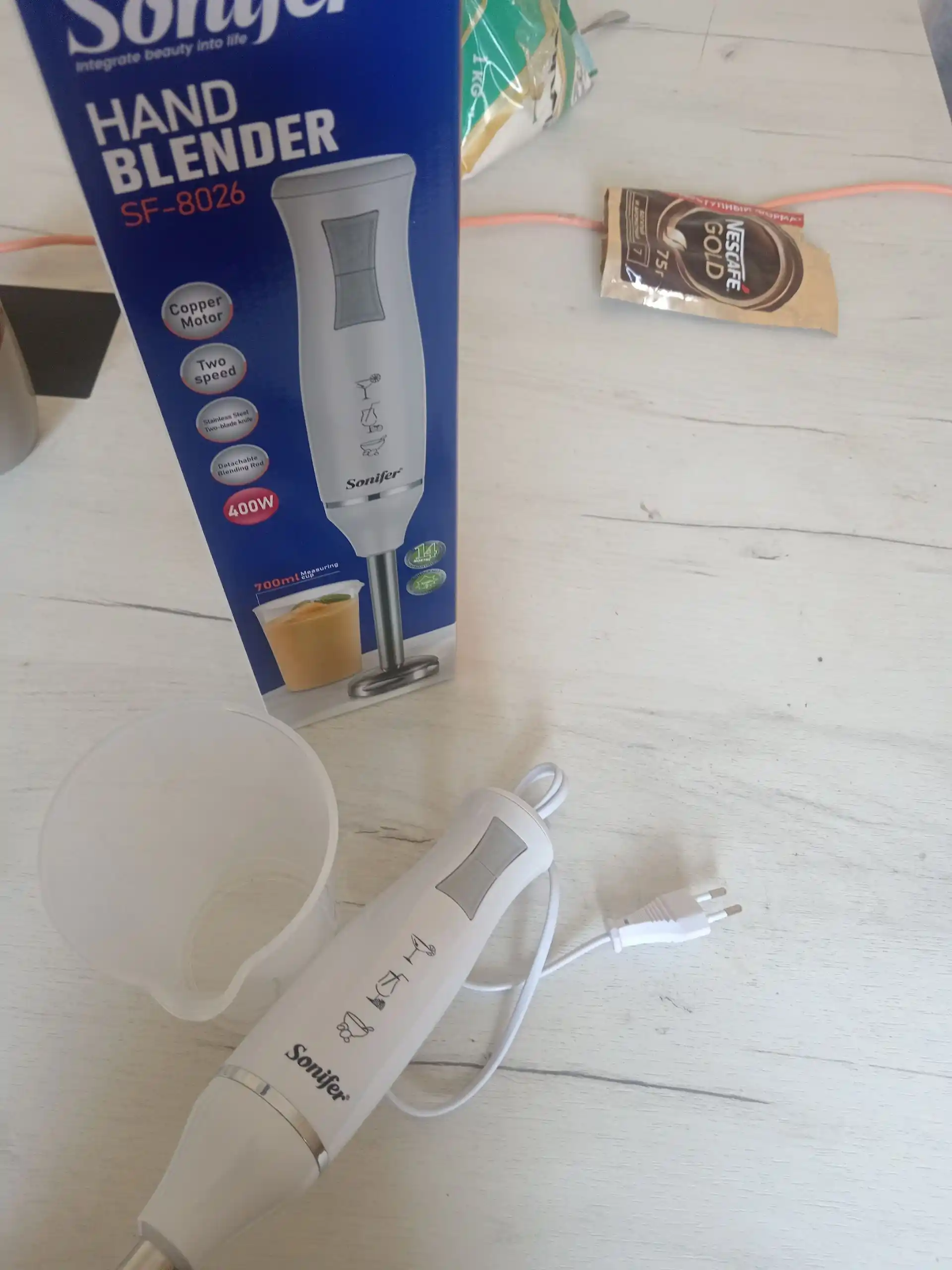Sonifer botiriladigan blender, 200 W, zanglamaydigan po‘lat pichoqli