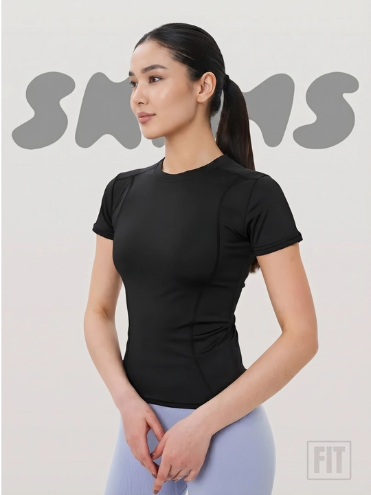 Футболка женская, скимс, рашгард, бренд FIT, облегающая, для спорта и прогулок  - 