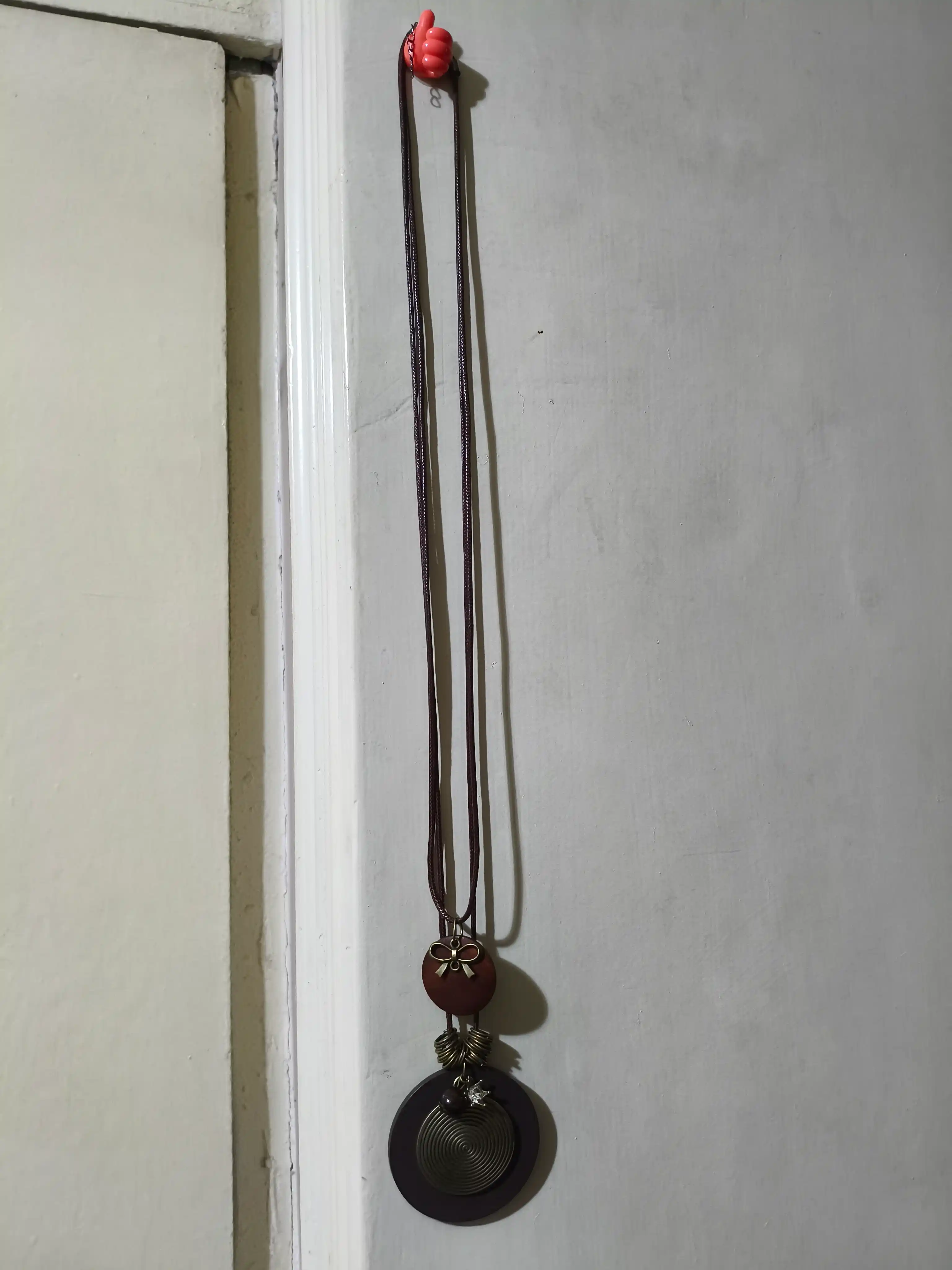 Kulonli marjon, yog‘och marjon, vintage marjon, boho uslub marjon, uzun marjon