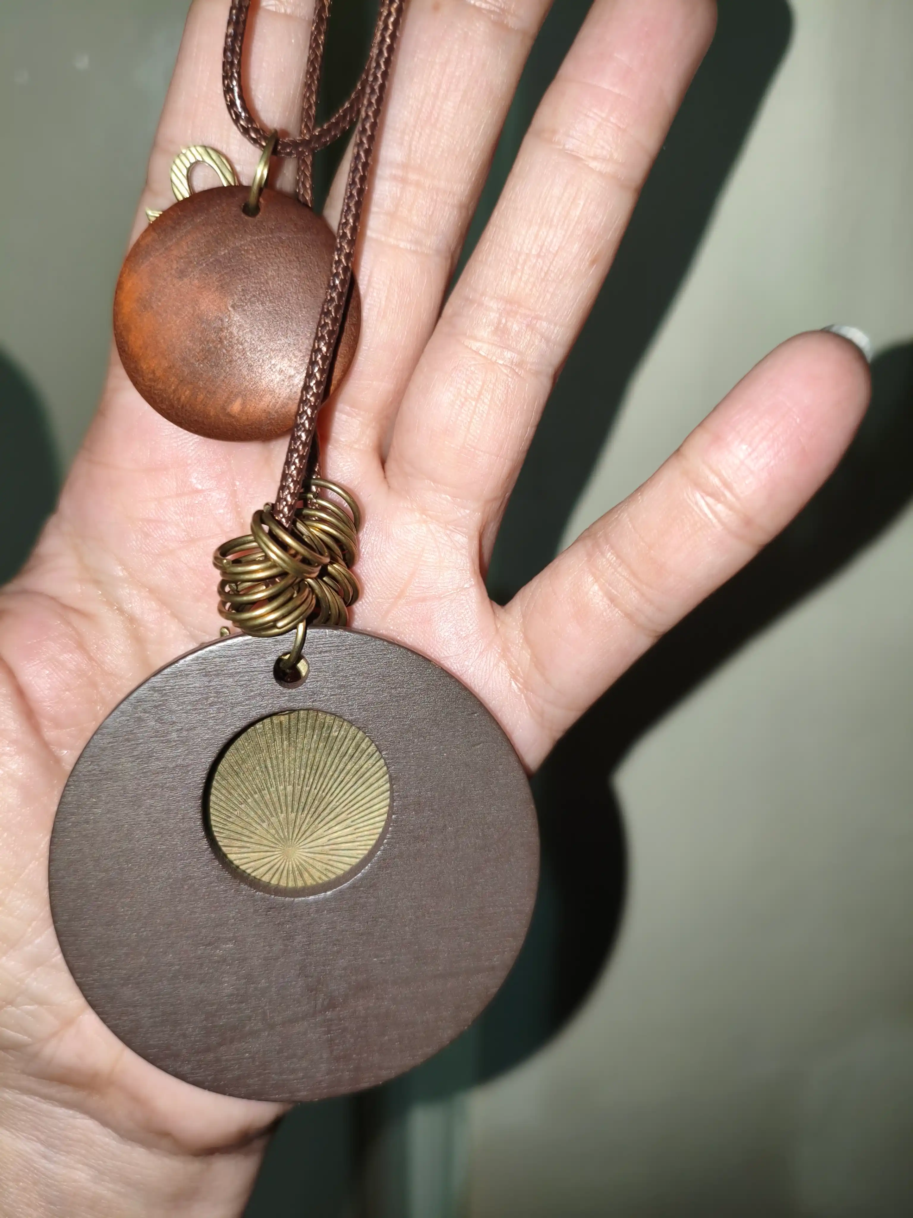 Kulonli marjon, yog‘och marjon, vintage marjon, boho uslub marjon, uzun marjon
