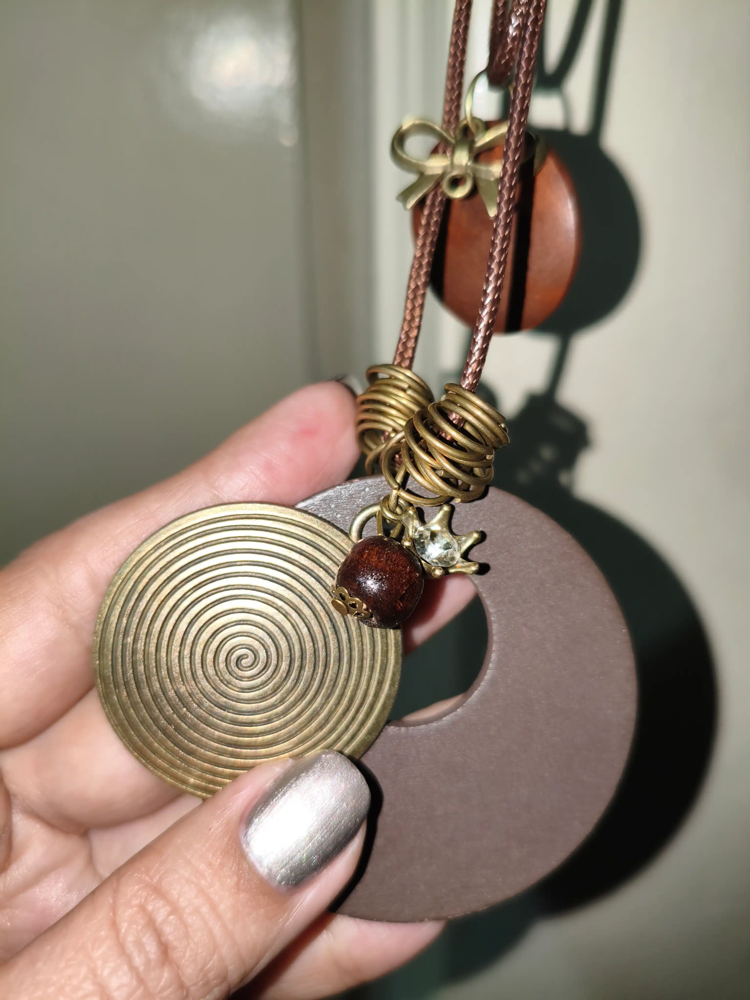 Kulonli marjon, yog‘och marjon, vintage marjon, boho uslub marjon, uzun marjon