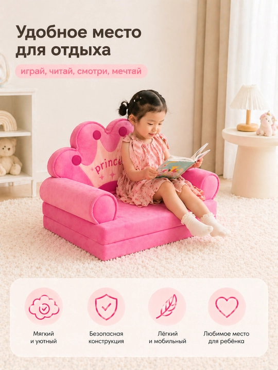 Transformer kreslo-divan, bolalar uchun yotoq kreslosi, xona uchun 3 qavatli yumshoq mebel