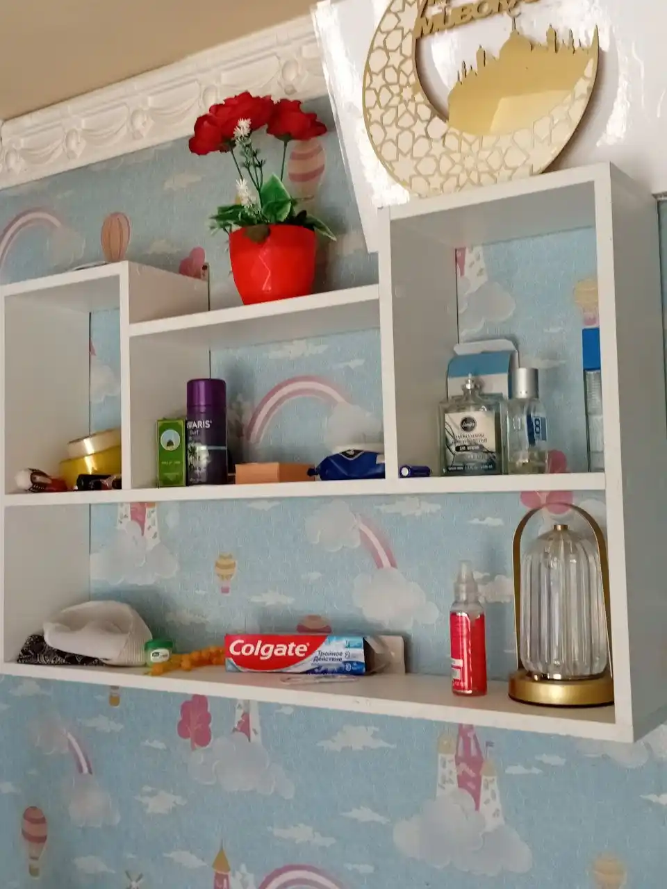 Полка настенная EFTO, стеллаж для книг и декора, в собранном виде, 90х55х16 см