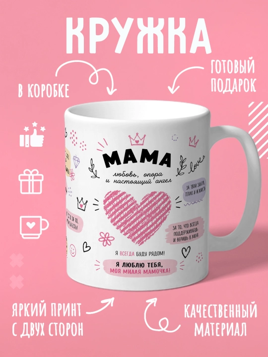 Кружка с принтом в подарок папе, маме, бабушке, дедушке, брату, сестре, сыну, дяде и тёте - 