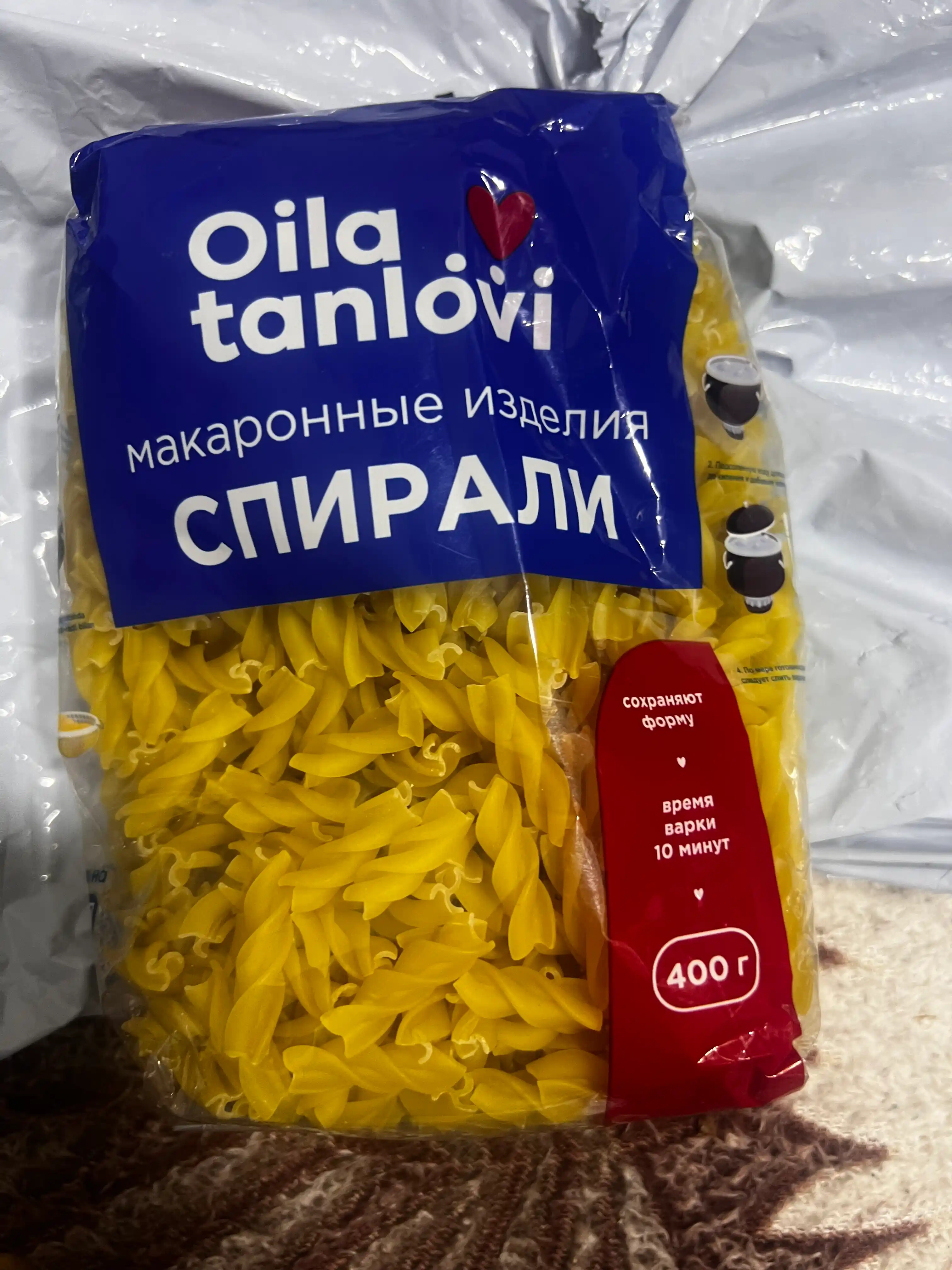 Макаронные изделия Oila Tanlovi Спирали, 400 г