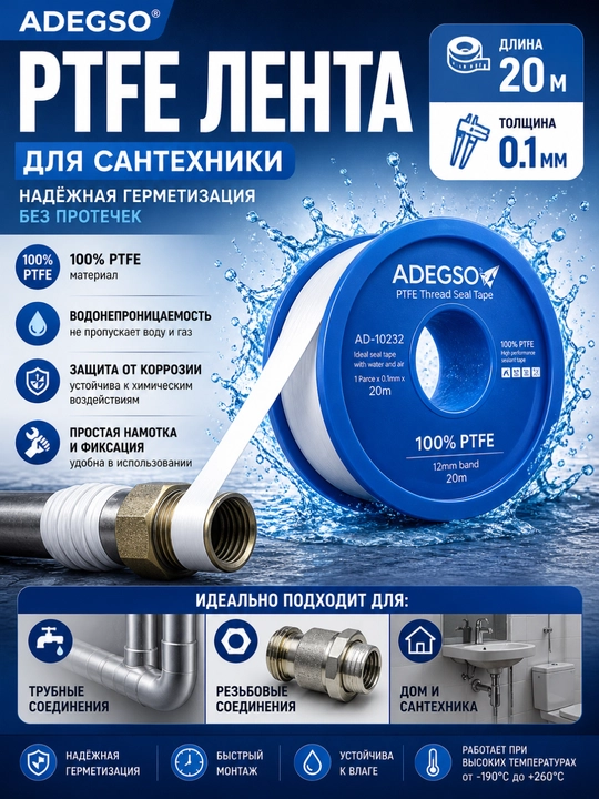 Fum lenta PTFE   santexnika uchun muhrlash lentasi - 