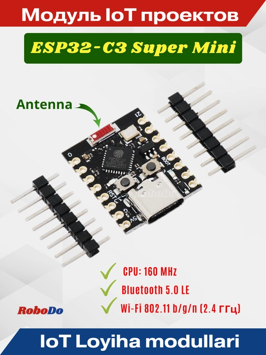 ESP32-C3 Super Mini ishlab chiqish platasi - 