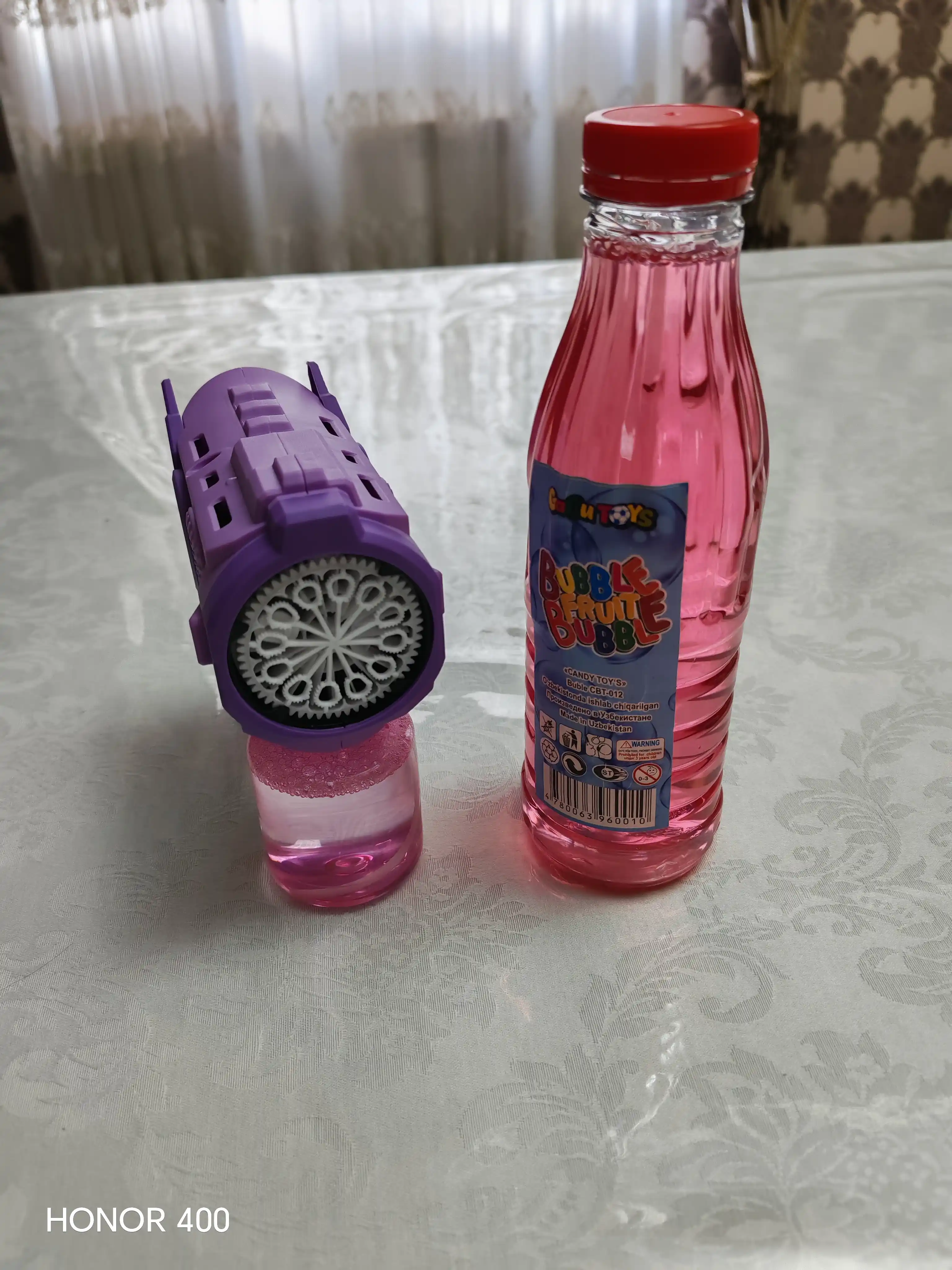 Sovun pufagi pistoleti, bubble gun, bolalar uchun o'yinchoq pufaklari