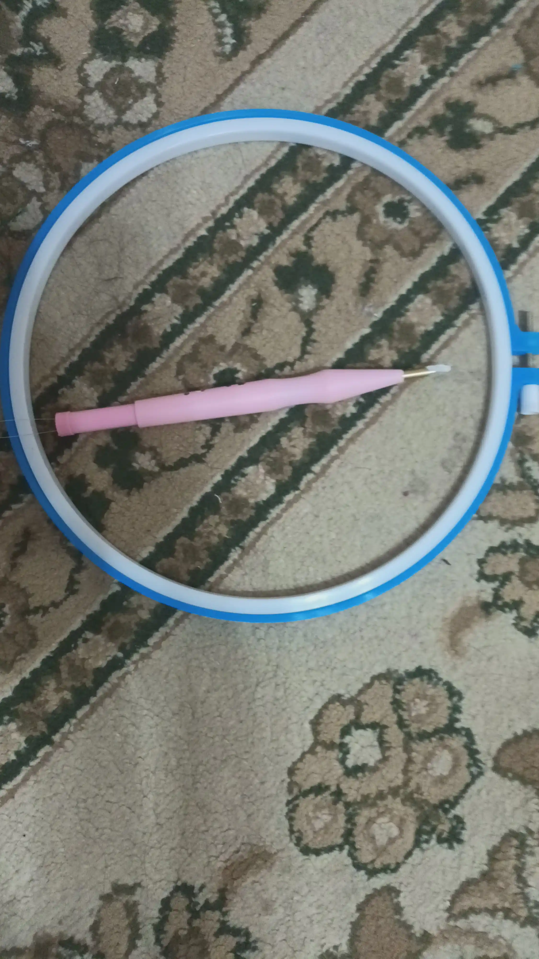 Punch Needle gilam texnikasida tikuv, uzunligini sozlash bilan, kashta tikish ignasi bigiz