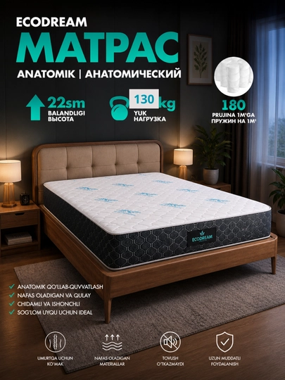 Анатомический матрас — ИМПЕРИЯ-ANATOMIKFBS-180/200