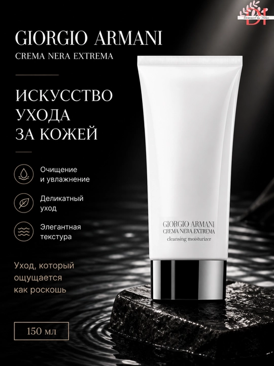 Очищение и увлажнение крем уход для лица Giorgio Armani Crema Nera, 150 мл - 