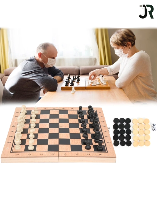 Yog'och shaxmat, shashka va nardalar 3 vs 1 da, va Garri Potter shaxmati