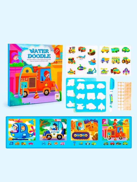 Ko‘p martalik suvli bo‘yash kitobi Water Doodle Busybook