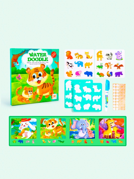 Ko‘p martalik suvli bo‘yash kitobi Water Doodle Busybook
