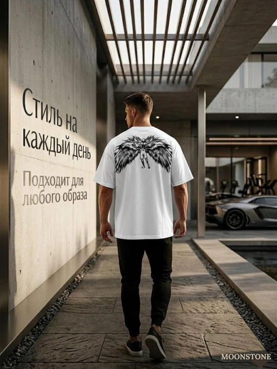 Erkaklar uchun futbolka, qanotli, oversize