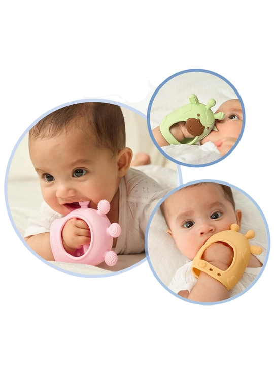 Momcozy silikon tish chiqargich bilaguzukli, 0–12 oy, 4 rang