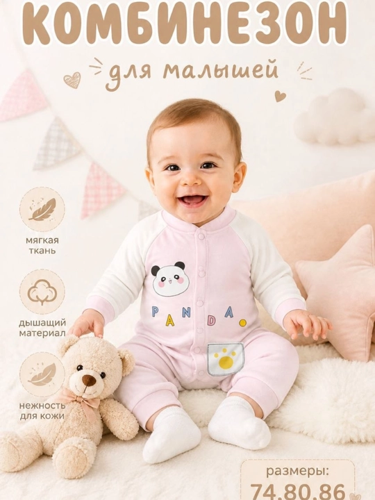 Комбинезон для малышей, мягкая детская одежда,  6–18 месяцев - 