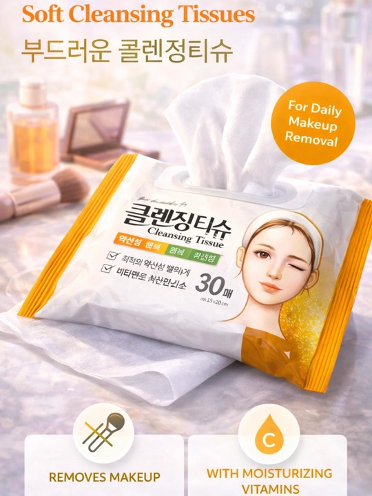 Soft Cleansing Tissues  Mitsellyar suv o'rnida tozalovchi salfetkalar