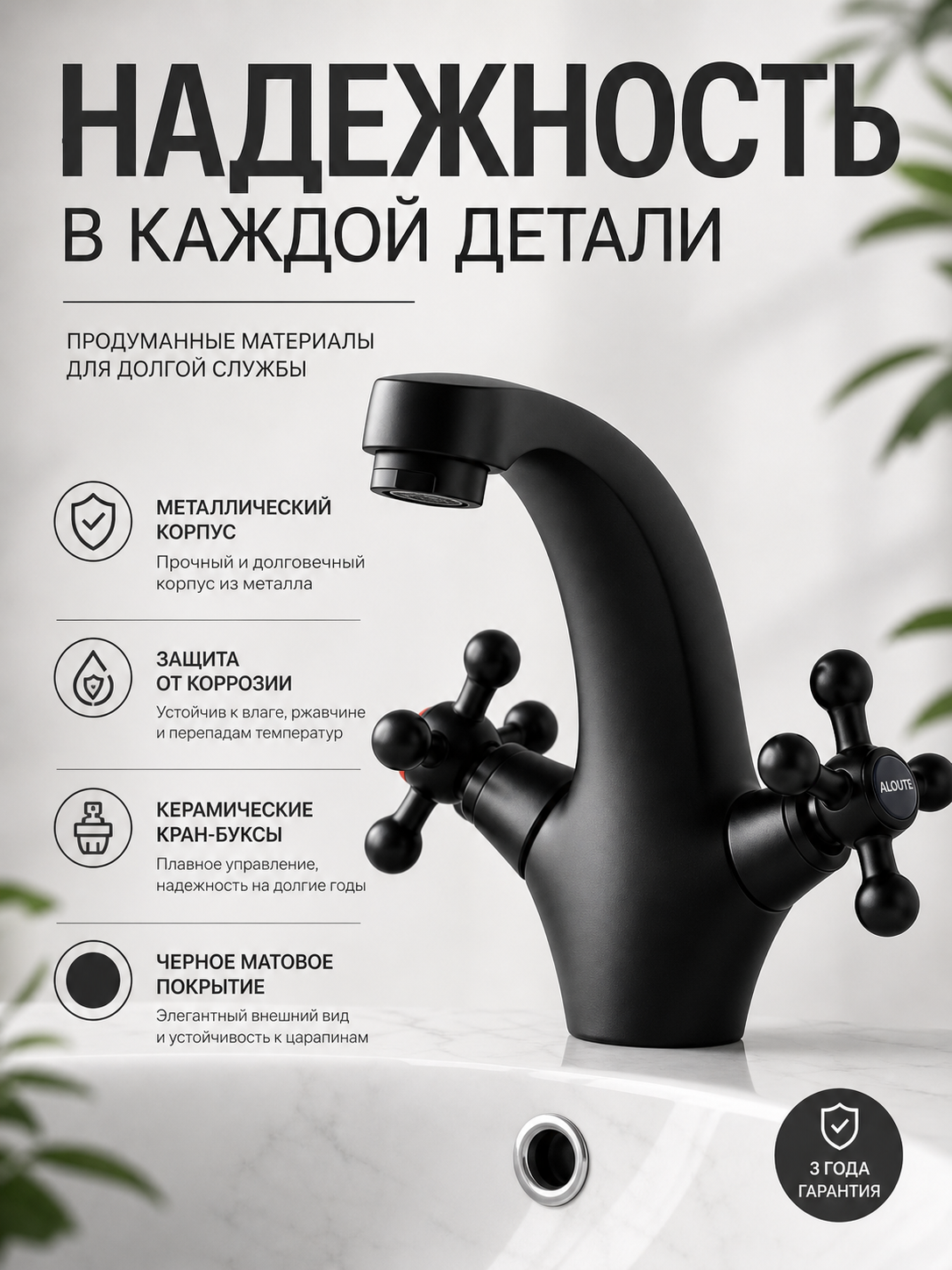 Смеситель для раковины два вентиля металлический керамические кран-буксы с подводкой