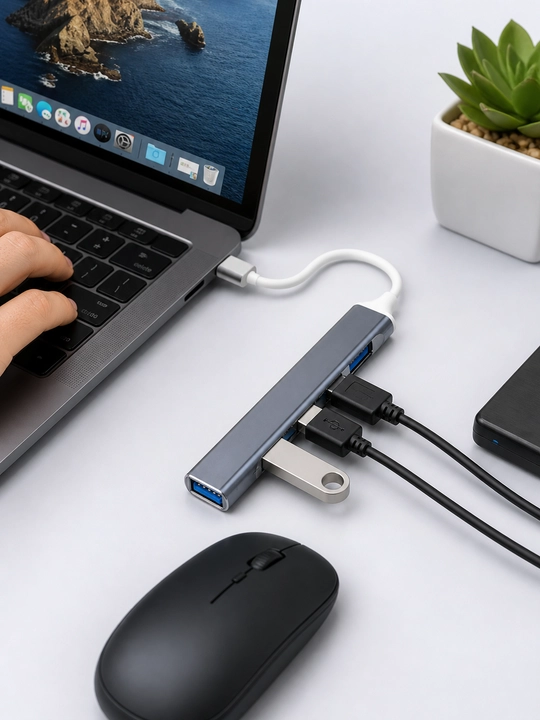 USB HUB 3.0 Type A+C 4 portli, USB hub adapteri