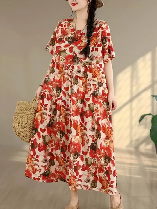 Ko‘ylak, erkin BOHO uslubidagi bichim, L, XL, XXL, XXXL o‘lchamlariga mos keladi
